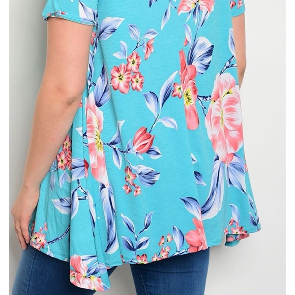 Floral Print Plus Size Shirt Blouse Top XL 1X 14 - Picture 4 of 6